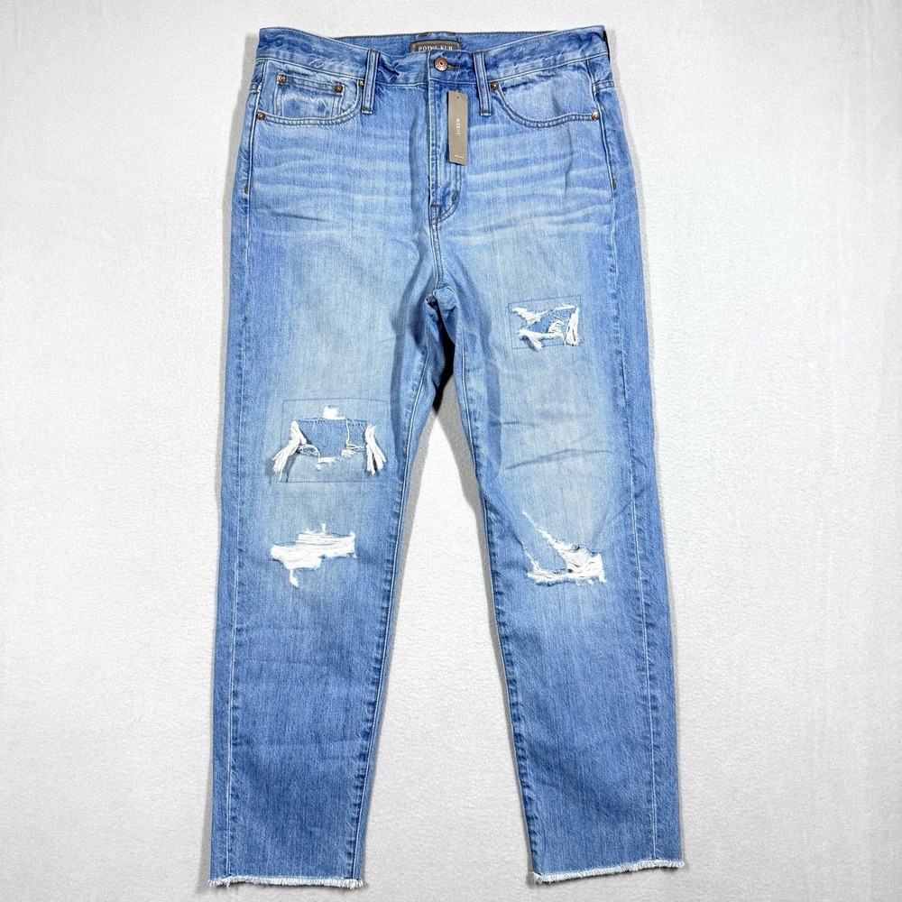 J Crew POINT SUR Jeans Womens 31 High Rise Straight Leg Retro Light Wash NWT